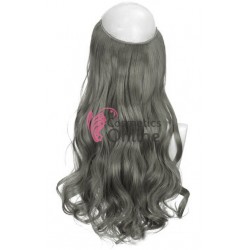 Extensie de par cu 5 Clips On delux tripla ondulata de 60 cm,  DE0HT1001 Cenusiu